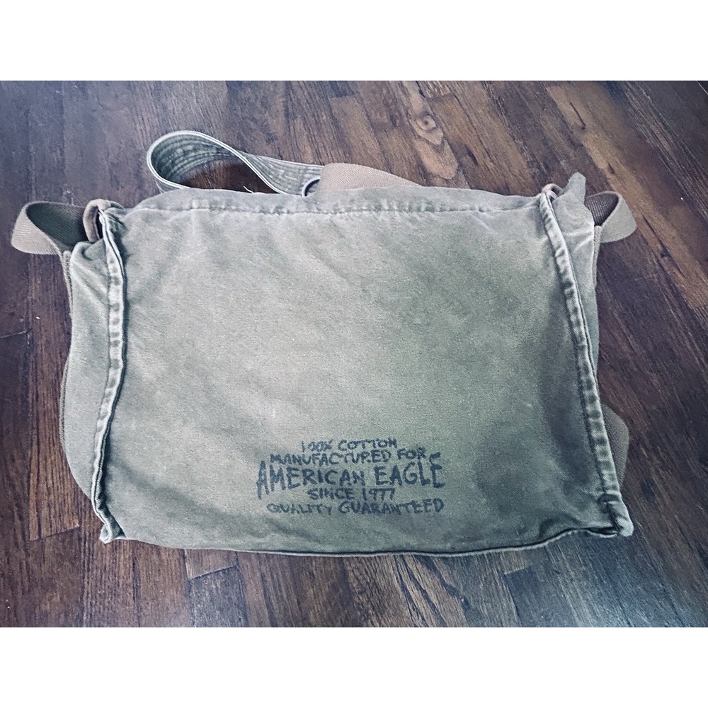 American Eagle Outfitters vintage military-style canvas messenger bag Army Style - Picture 3 of 10